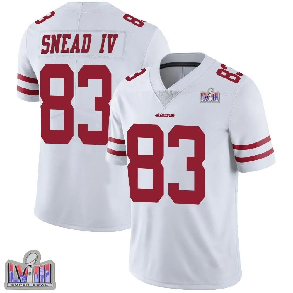 Youth San Francisco 49ers Willie Snead Iv Nike Vapor Untouchable Super Bowl LVIII Patch Limited White Jersey Youth San Francisco 49ers Willie Snead Iv Nike Vapor Untouchable Super Bowl LVIII Patch Limited White Jersey