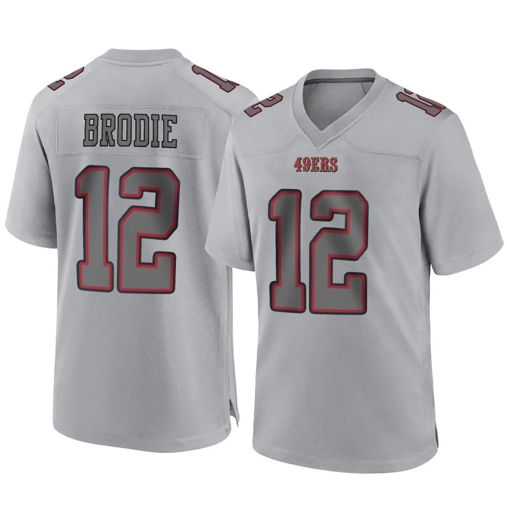 Men's San Francisco 49ers Wilson John Brodie Nike Atmosphere Fashion Game Gray Jersey Men's San Francisco 49ers Wilson John Brodie Nike Atmosphere Fashion Game Gray Jersey