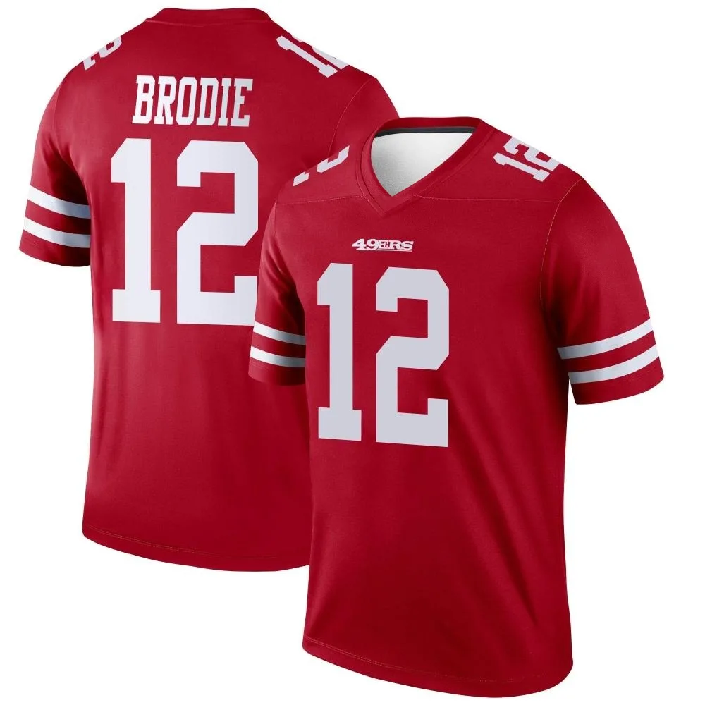 Men's San Francisco 49ers Wilson John Brodie Nike Legend Scarlet Jersey Men's San Francisco 49ers Wilson John Brodie Nike Legend Scarlet Jersey
