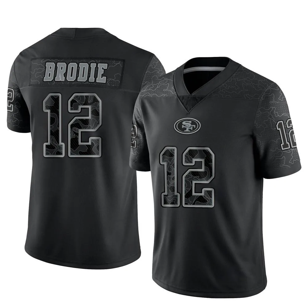 Men's San Francisco 49ers Wilson John Brodie Nike Reflective Limited Black Jersey Men's San Francisco 49ers Wilson John Brodie Nike Reflective Limited Black Jersey