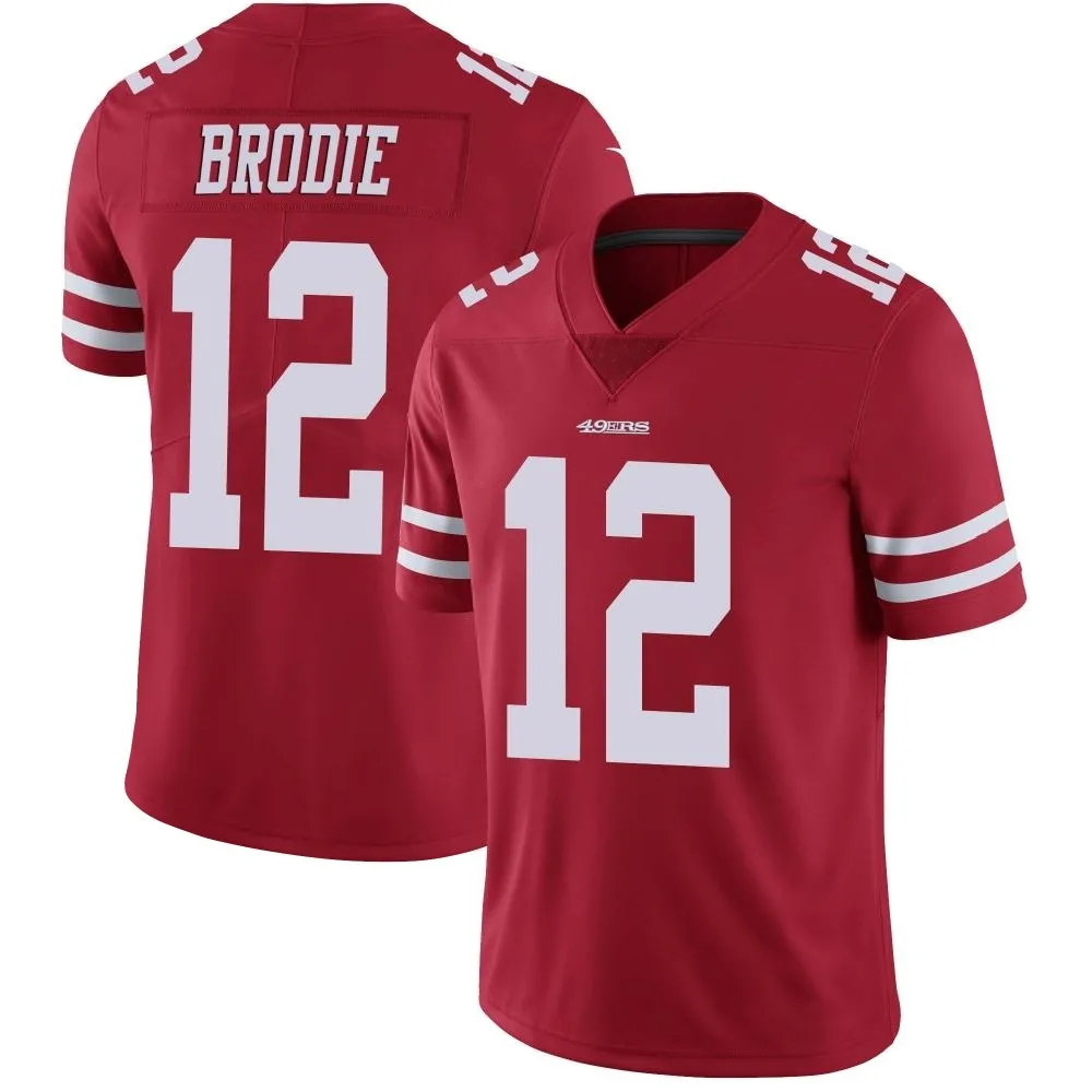 Men's San Francisco 49ers Wilson John Brodie Nike Team Color Vapor Untouchable Limited Red Jersey Men's San Francisco 49ers Wilson John Brodie Nike Team Color Vapor Untouchable Limited Red Jersey