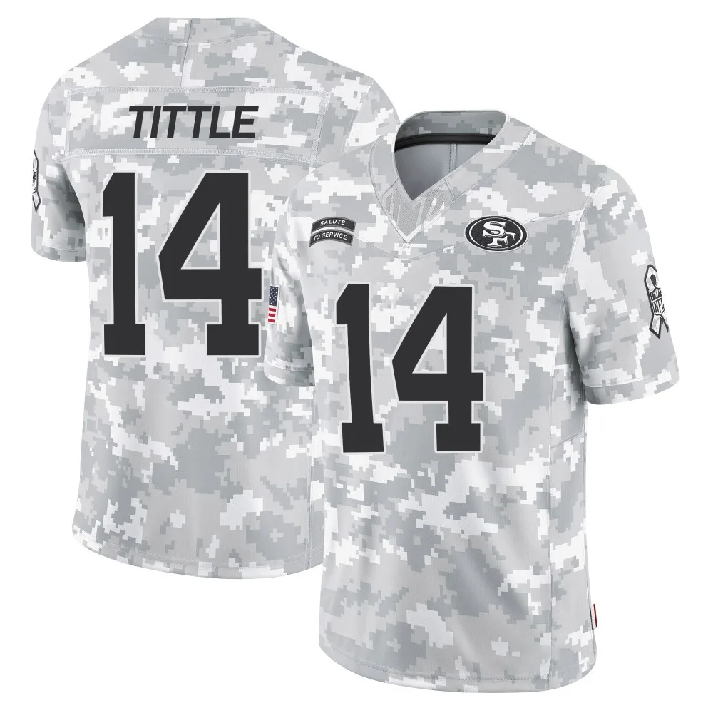 Men's San Francisco 49ers Y.a. Tittle Nike 2024 Salute To Service Limited Arctic Camo Jersey Men's San Francisco 49ers Y.a. Tittle Nike 2024 Salute To Service Limited Arctic Camo Jersey