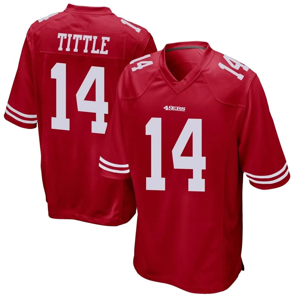 Men's San Francisco 49ers Y.a. Tittle Nike Team Color Game Red Jersey Men's San Francisco 49ers Y.a. Tittle Nike Team Color Game Red Jersey