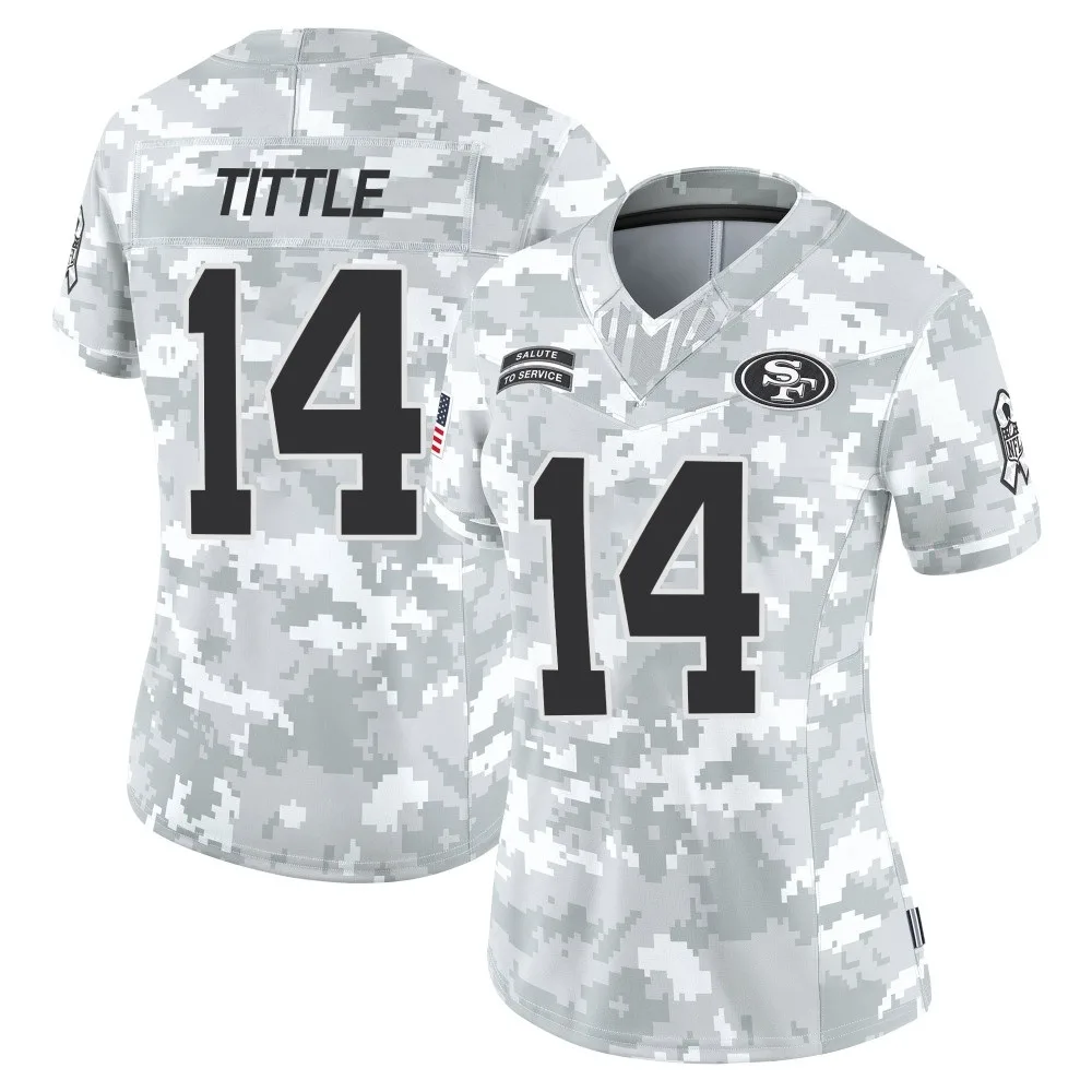 Women's San Francisco 49ers Y.a. Tittle Nike Francisco 2024 Salute To Service Limited Arctic Camo Jersey Women's San Francisco 49ers Y.a. Tittle Nike Francisco 2024 Salute To Service Limited Arctic Camo Jersey
