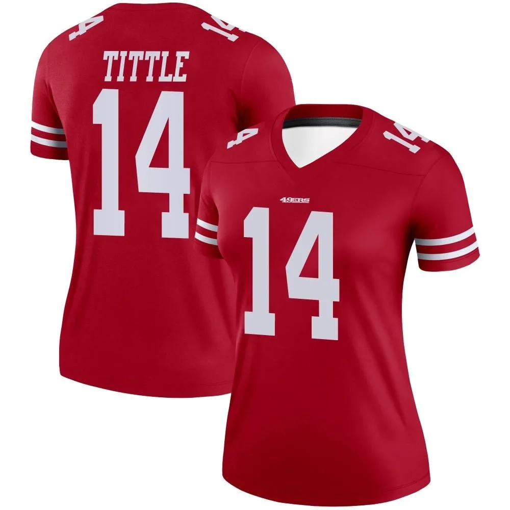 Women's San Francisco 49ers Y.a. Tittle Nike Legend Scarlet Jersey Women's San Francisco 49ers Y.a. Tittle Nike Legend Scarlet Jersey