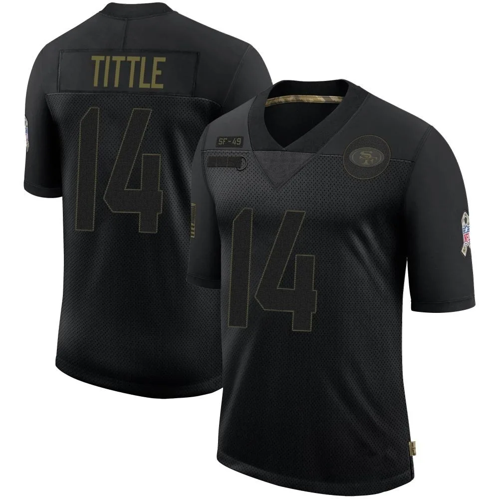 Youth San Francisco 49ers Y.a. Tittle Nike 2020 Salute To Service Limited Black Jersey Youth San Francisco 49ers Y.a. Tittle Nike 2020 Salute To Service Limited Black Jersey