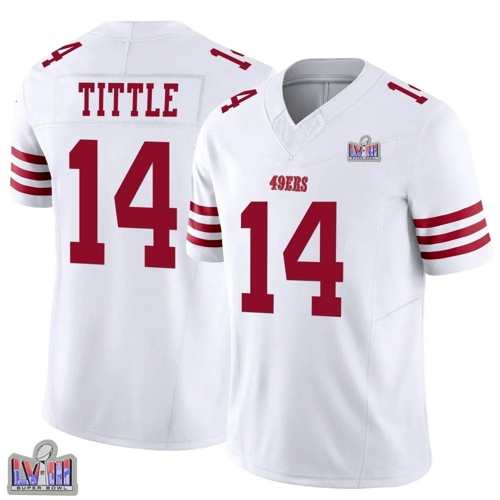 Youth San Francisco 49ers Y.a. Tittle Nike Vapor F.U.S.E. Super Bowl LVIII Patch Limited White Jersey Youth San Francisco 49ers Y.a. Tittle Nike Vapor F.U.S.E. Super Bowl LVIII Patch Limited White Jersey