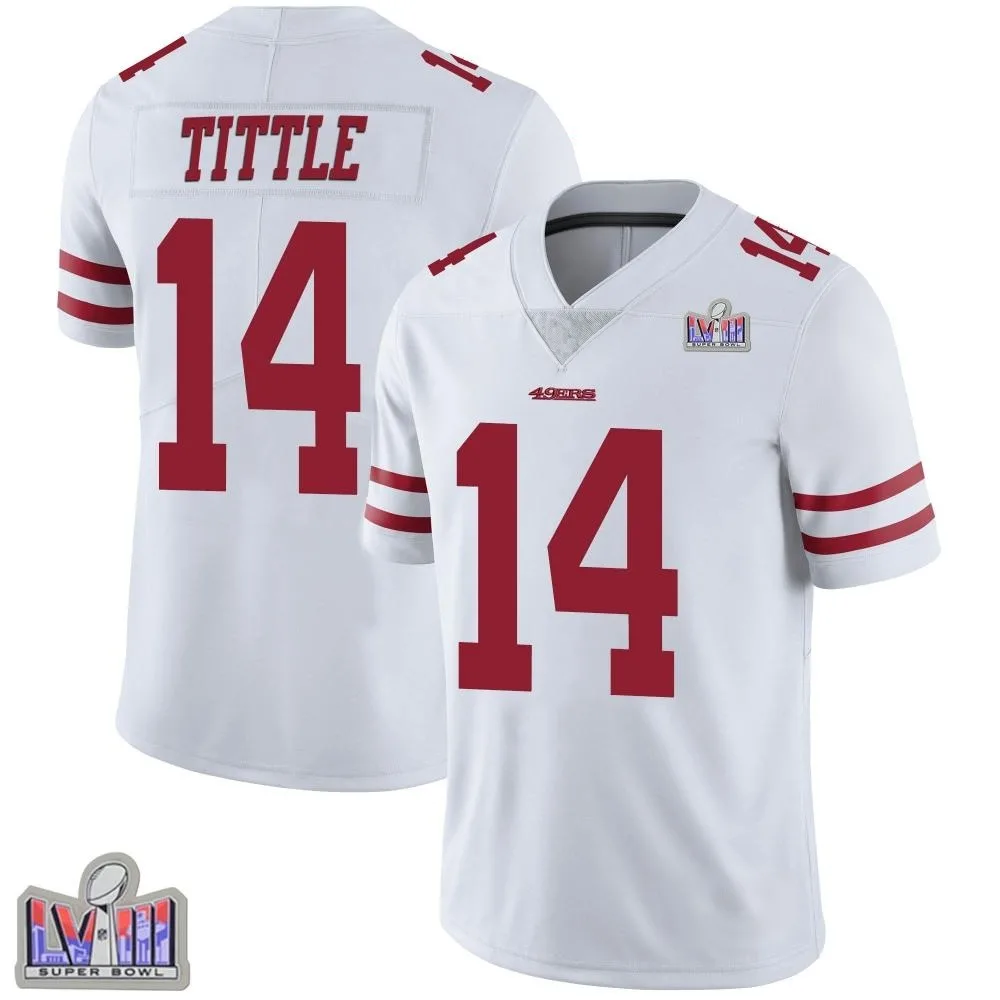Youth San Francisco 49ers Y.a. Tittle Nike Vapor Untouchable Super Bowl LVIII Patch Limited White Jersey Youth San Francisco 49ers Y.a. Tittle Nike Vapor Untouchable Super Bowl LVIII Patch Limited White Jersey