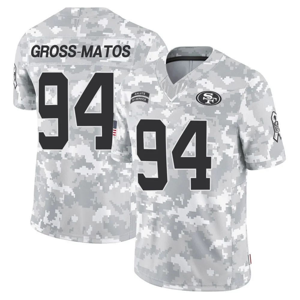 Men's San Francisco 49ers Yetur Gross-matos Nike 2024 Salute To Service Limited Arctic Camo Jersey Men's San Francisco 49ers Yetur Gross-matos Nike 2024 Salute To Service Limited Arctic Camo Jersey