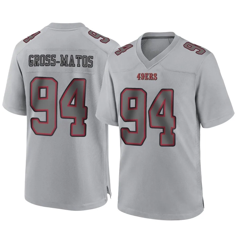 Men's San Francisco 49ers Yetur Gross-matos Nike Atmosphere Fashion Game Gray Jersey Men's San Francisco 49ers Yetur Gross-matos Nike Atmosphere Fashion Game Gray Jersey